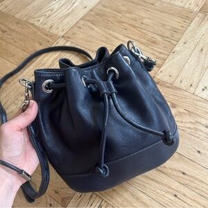 Rebecca Minkoff navy blue bucket bag